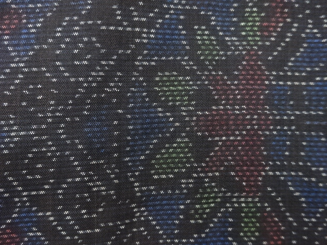 JAPANESE KIMONO / ANTIQUE KIMONO / DORO OSHIMA TSUMUGI / WOVEN FLORAL SARASA